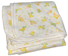 M9 WOW Vintage CARTER'S Nursery Rhymes Jersey Knit Receiving Baby Crib Blanket