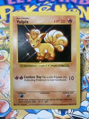 Pokémon TCG Vulpix Base Set 68/102 Regular Shadowless Common | eBay