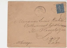 France 1907 Multiple Cancels to Leipzig Germany Stamp Cover Ref 29792