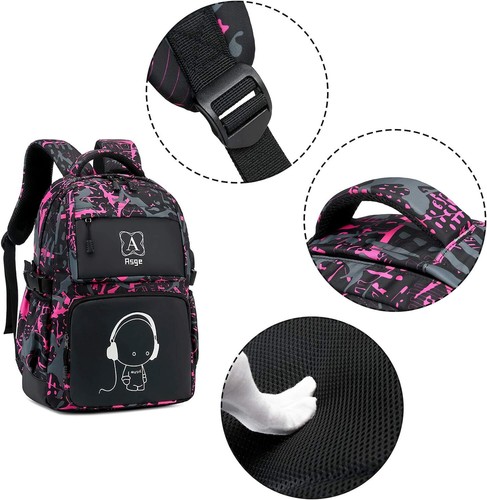 Asge Rucksack Schulrucksack Schultasche Ranzen Mädchen Teenager Jugendliche - Bild 3 von 7
