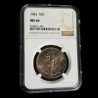 1943 50c Walking Liberty Half Dollar NGC MS64