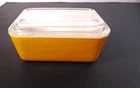 VTG ORANGE PYREX GLASS REFRIGERATOR DISH LID 502 C 1 1/2 PINT