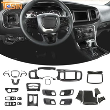 26X Carbon Fiber ABS Interior Decor Cover Trim Overlay Kit for Dodge Charger 15+