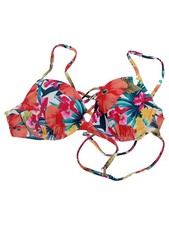 Hollister Bikini Oberteil Damen Blumenmuster Gr. 34 XS Mehrfarbig Sommer
