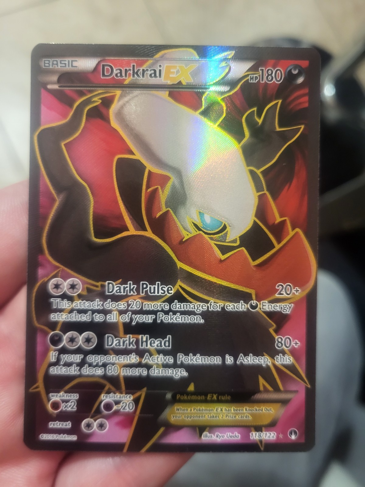 Pokemon Darkrai EX Full Art XY Breakpoint 118/122 Ultra Rare Card NM Condition