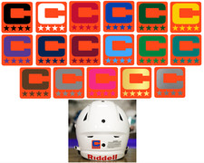ORANGE Dual Color Captain C Vinyl Football Helmet Decal Award Jersey Patch Style