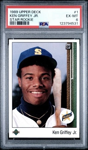 1989 Upper Deck #1 Star Rookie Ken Griffey Jr Mariners PSA 6
