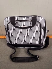 Olympia USA Luggage Travel Bag Black & White Mod Design 11X13X6 Strap Carry On