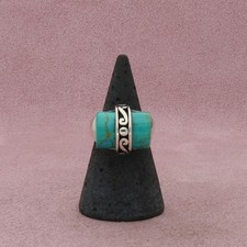 sterling silver chunky turquoise scroll ring size 6