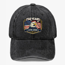 USA 250 Years 1776-2026 Patriotic Eagle Flag Baseball Cap 7 Colors Adjustable