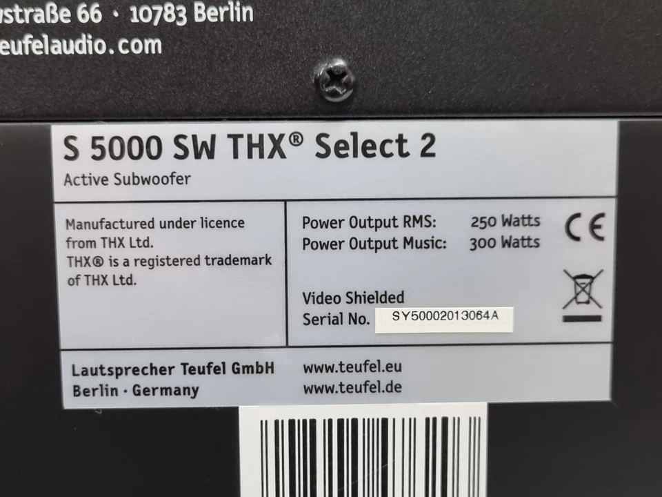 Teufel S5000 SW Subwoofer THX Select 2 250Watt TOP Zustand 7.2 - Bild 4 von 4