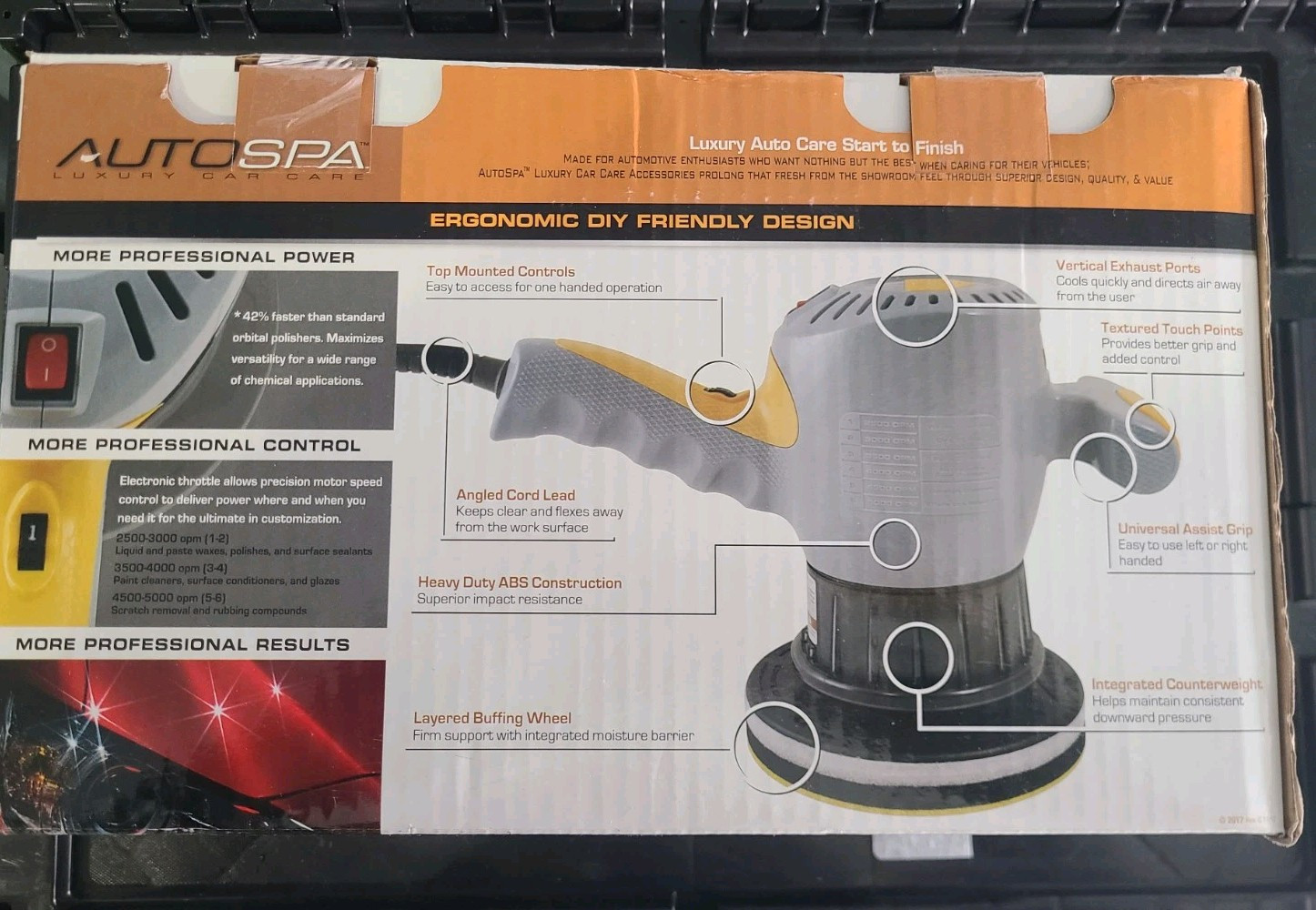 Auto Spa Professional RandomOrbital Polisher: 120V VariableSpeed