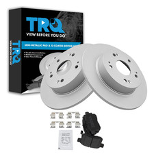 Trq Rear Brake Pad And Rotor Set Semi Metallic Solid Coated Rotors Compatible