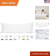 Body Pillowcase 100 Cotton Long Pillow Cover/Case Envelope Closure 1 Pack, 2...