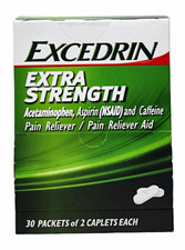 Excedrin Extra Strength Pain Relief Caplets 60 ct (30x2) ASA/Caffeine