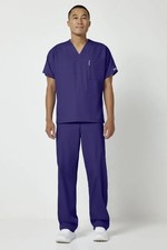 Cherokee Scrubs Unisex Workwear V Neck Scrub Top 4777 Pant 4100 Medium Purple