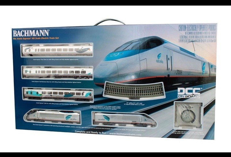 White Train Set Bachmann Amtrak Acela DCC Equipped Ready-To-Run Electric Train Set ...