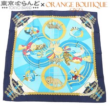 HERMES HERMES Carre 90 Ladies Scarf Silk Circus Blue x Multicolor 5x Point