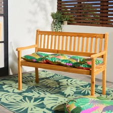 OHS Wood Garden Bench 2 Seater Outdoor Patio Rustic Chair Seat with Back Arms