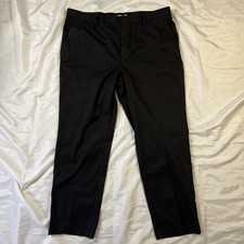 Amazon Essentials 42x32 Mens Flat Dress Pants Straight Black