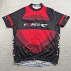 Ascend Fortinet Cycling Jersey Shirt Mens 3XL Black Red Full Zip Road Bike