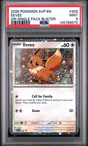 2025 POKEMON SVP DESTINED RIVALS SINGLE PACK BLISTER PROMO #200 EEVEE PSA 9
