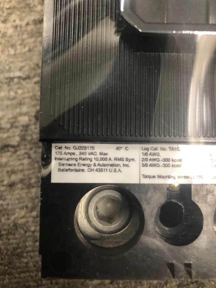 🔥Siemens QJ22B175 Molded Case Circuit Breaker 175A**NEW SURPLUS FREE SHIP👍🏼 - Image 4 of 4