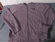 Under Armour Womens Jacket Large Purple Loose Cold Gear Full Zip Solid Logo