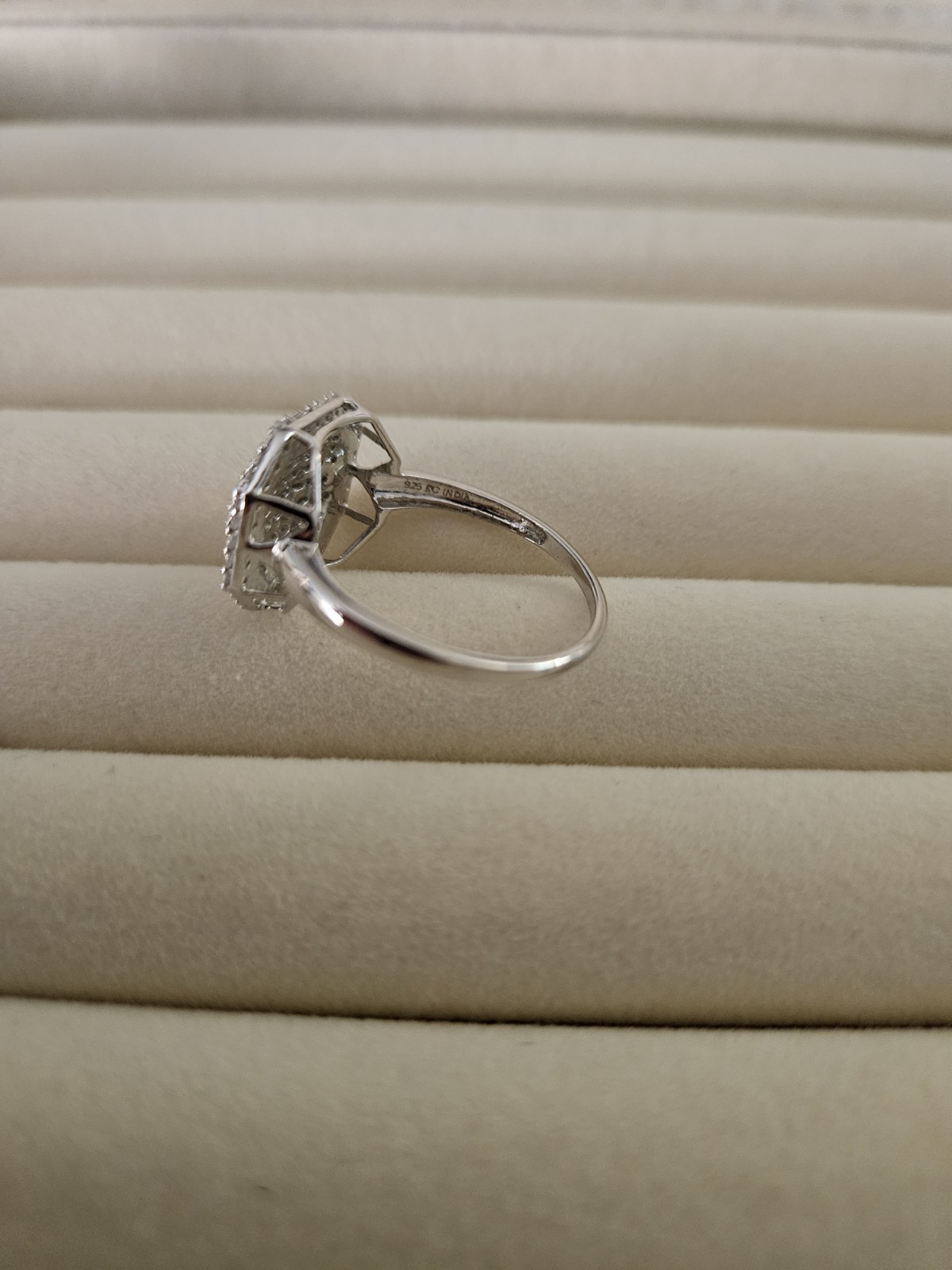 Silver 925 Ring Rectangular White Cubic Zirconia … - image 9