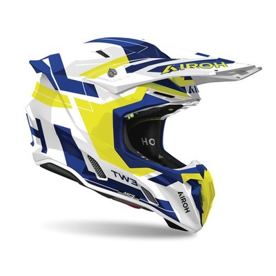 AIROH TWIST 3 DYNASTY Crosshelm Off-Road Blau/Gelb Hochglanz