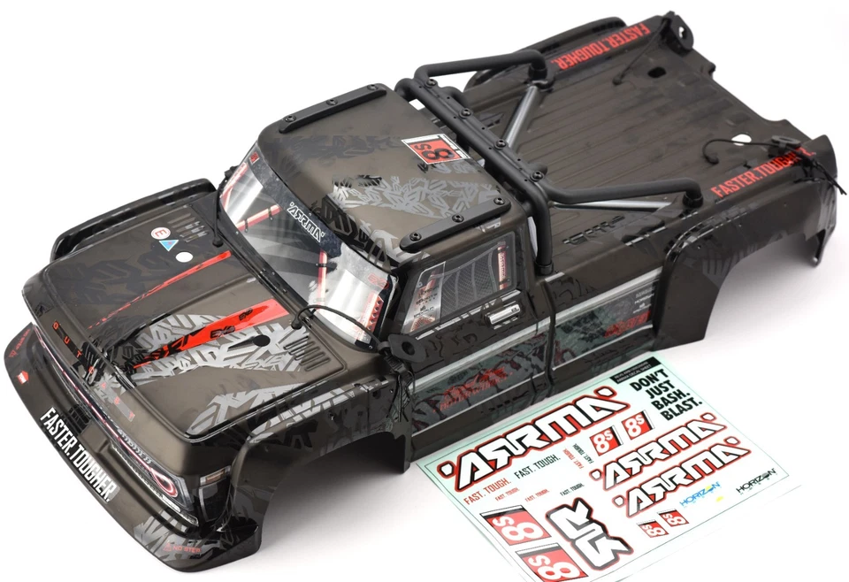 OUTCAST 8S EXB - Body Shell (BLACK polycarbonate cover & Body Pins ARA5810V2T1 - Image 2 of 4