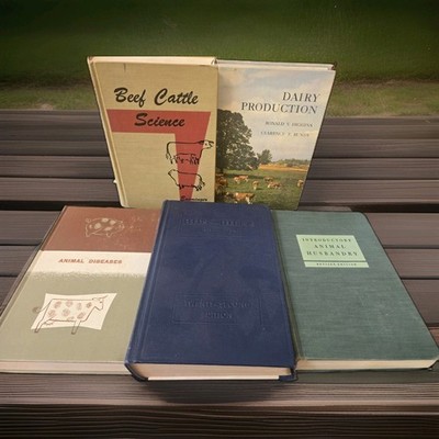 5 Vtg Ranching Books Animal Husbandry Farm Prepping 1950s