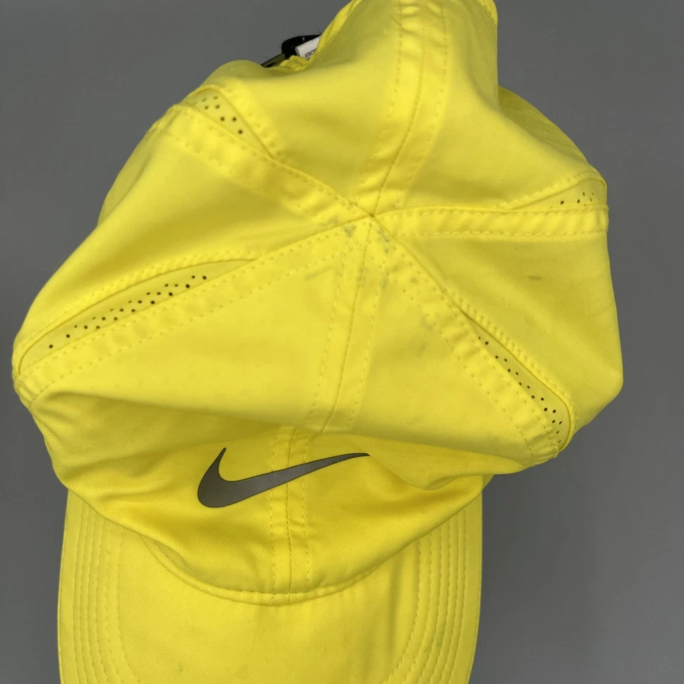Nike Dri-Fit Featherlight Running Hat Unisex Yellow Adjustable One Size - Image 3 of 4
