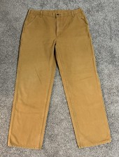 Carhartt B11 BRN Work Pants 38x34 Brown Duck Canvas Utility Dungaree Fit