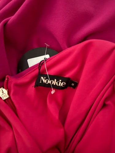 NOOKIE Madonna Hot Pink Evening Gown Size M Floor Length Halter Style - Picture 8 of 8