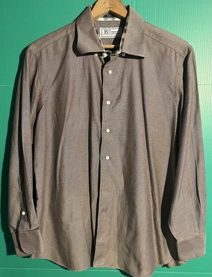 Skip Gambert Shirtmaker Brown Textured Dress Shirt Men s Large | Made in USA