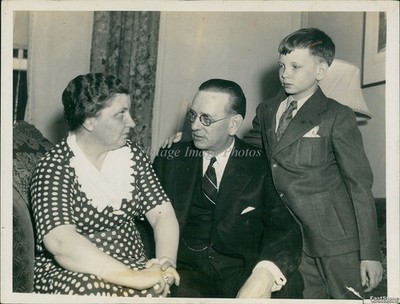 1936 Gov & Mrs Frank D Fitzgerald M I & Son John G O P Meet Politics Photo 7x9