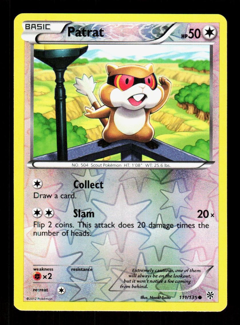Patrat 111/135 Common Plasma Storm Pokemon Reverse Holo NM
