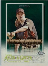 2020 Topps Allen and Ginter Chrome Green Refractors #228 Justine Siegal /99 - BB