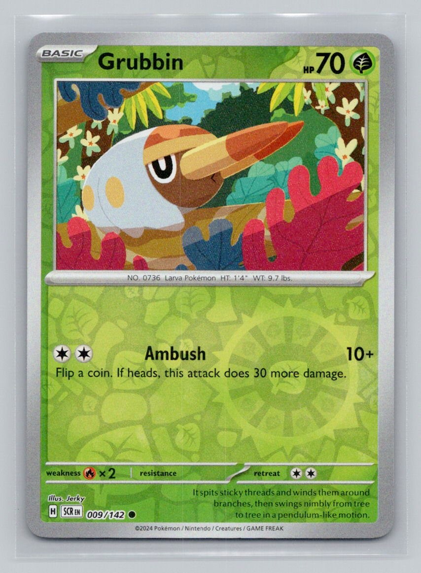 Reverse Holo Grubbin 9/142 Common Stellar Crown Pokemon