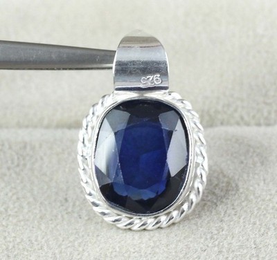 Natural Blue Sapphire 14.40 Ct Cushion Gems Certified Pendant Father's Day Gift