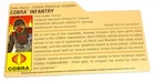 GI JOE File ID Card Filecard  Ultimate Battle Pack 2008 Cobra Vehicle Gunner V1