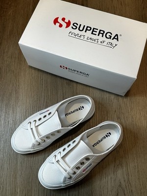 SUPERGA 2750 City Classic White Pale Gold Size 5 W /3.5 M Women's Sneakers Shoe