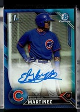 2016 BOWMAN CHROME BLUE /150 1ST PROSPECT AUTO EDDY JULIO MARTINEZ CUBS