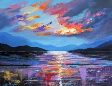 Original Painting. Hand-Painted Canvas. Abstract/Impressionist Seascape. 11x14