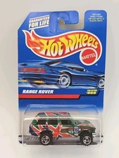 1997 Hot Wheels #868 Range Rover Classic SUV Green w/SB & British Racing Livery