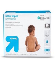 Up Up Baby Wipes Refill Unscented 800 Count Hypoallergenic Plant Based Wipes