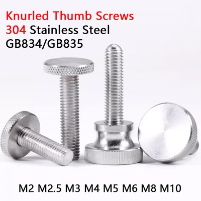 Knurled Thumb Screws 304 Stainless Steel Hand Grip Knob Bolts  M2 M2.5 M3 M4-M10