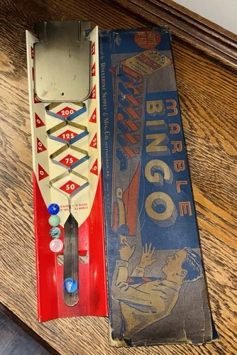 Vintage 1930s Marble Bingo By Wolverine Supply Game No 60 Tin Toy Game