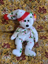 Rare 1998 Holiday TEDDY Ty Beanie Baby PE Pellets TAG ERRORS